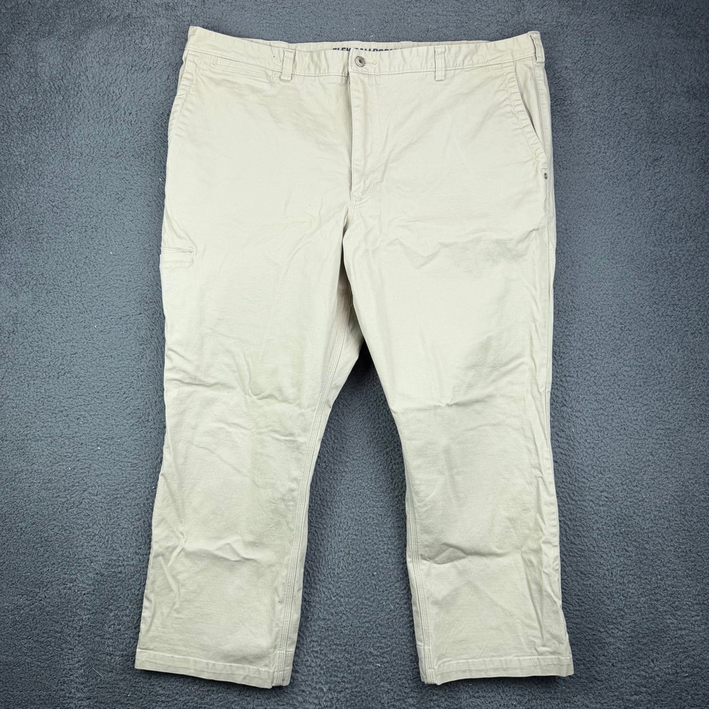Duluth Trading Co Flex Ballroom Khaki Pants Mens 46x30 Beige Cotton Blend Chinos